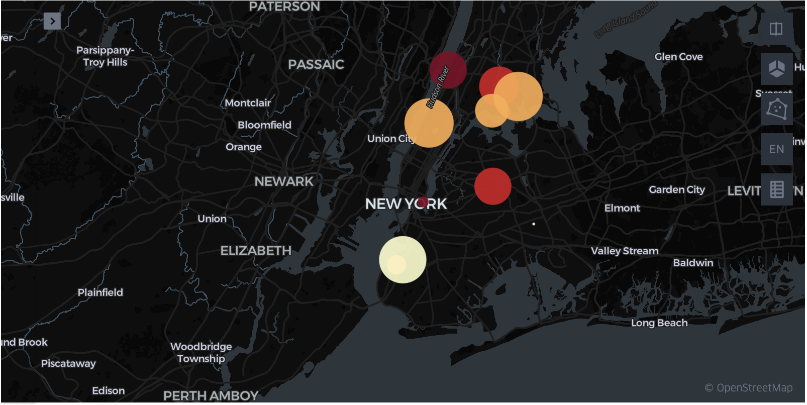 Map of the location with highest Z-score of deaths